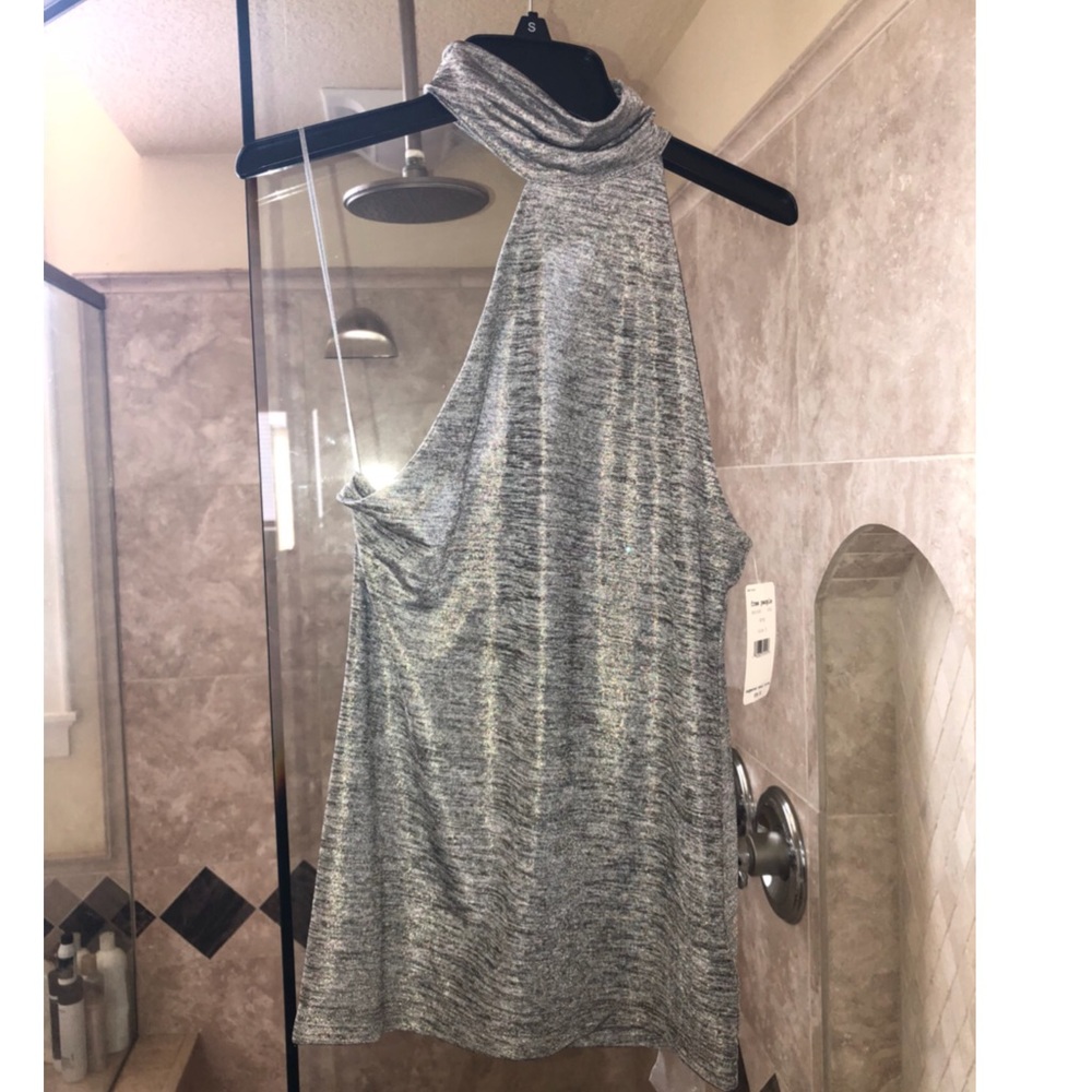 NWT Free People one shoulder metallic top